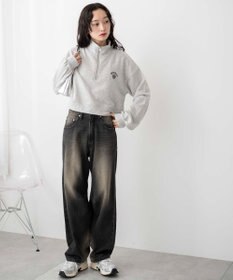 WEGO ハーフジップショートスウェット