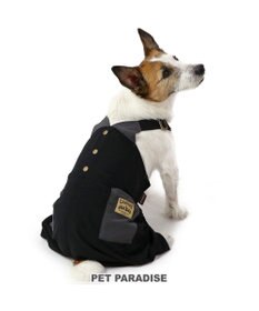 PET PARADISE ペットパラダイス オーバーオール ミリタリ ブラック 【小型犬】