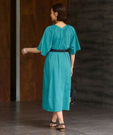 自由区 【WEB限定・洗える・XSサイズあり】ライトギャザーフレアスリーブ ワンピース