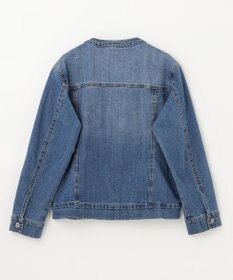 ANY 【洗濯機可能・ストレッチ】ノーカラー デニムジャケット