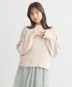 earth music&ecology 透かしベロアモールプルオーバー