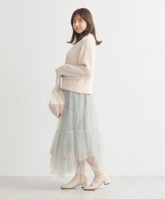 earth music&ecology 透かしベロアモールプルオーバー