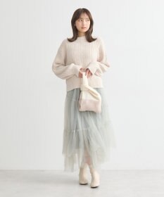 earth music&ecology 透かしベロアモールプルオーバー