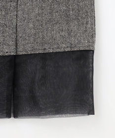 ANY SIS シアーコンビヘリンボーン スカート