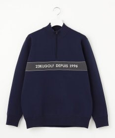 23区GOLF 【MEN】【 蓄熱裏地付き/ウォッシャブル】ロゴ ダブルジャガードニット