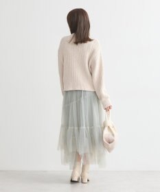 earth music&ecology 透かしベロアモールプルオーバー