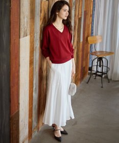 23区 【SLOW/一部店舗限定】テンセルコットンジョーゼット フレア スカート