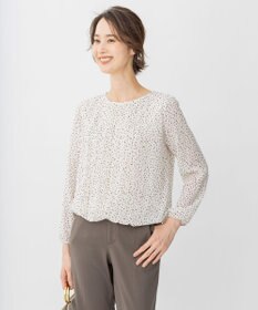 自由区 【洗える/ドット柄】ロイヤルシフォン プルオーバーカットソー