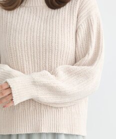 earth music&ecology 透かしベロアモールプルオーバー