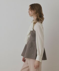 GRACE CONTINENTAL ペプラムベアニットトップ