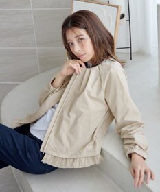 Tiaclasse 【洗える】チュールフリルタックブルゾン