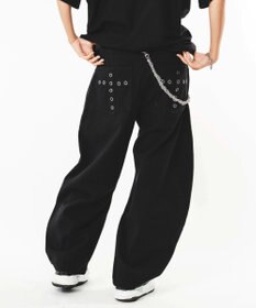 WEGO 【ユニセックス着用ITEM】ハトメバッククロスモチーフパンツ