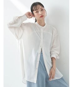 earth music&ecology シアーバンドカラーシャツ