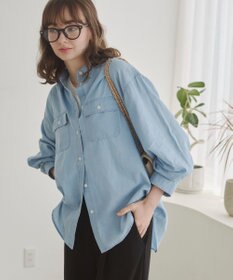WEGO 【ANGIE VINTAGE】シアーデニムレギュラーカラーシャツ