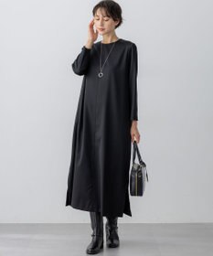 23区 L 【洗える】メリノウールサテン ワンピース