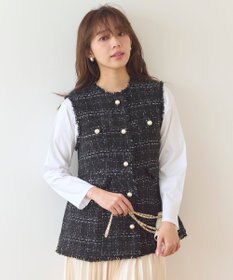 Feroux 【洗える】ラメツイード ジレ