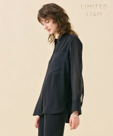 BEIGE， 【WEB限定・洗える】CELOSIA / シアースリーブスタンドカラーブラウス