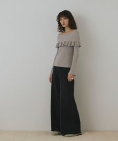 GRACE CONTINENTAL オフショルフリルニットトップ