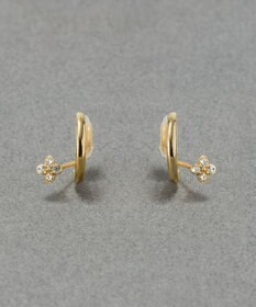 Phoebe 【金属アレルギー対応】【痛くないシリーズ】フラワービジューフロートライトフィットイヤリング　ゴールド