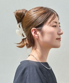 Phoebe <オンワード限定セット>【痛くないシリーズ】マーブルカラーバンスクリップ×ラインストーンパールフロートライトフィットイヤリング