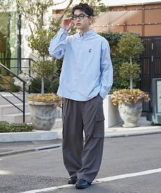 WEGO 【ユニセックス着用ITEM/MLサイズ展開】オックスフォードワンポイントシャツ（LS）