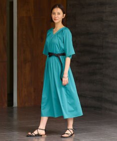 自由区 【WEB限定・洗える・XSサイズあり】ライトギャザーフレアスリーブ ワンピース