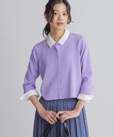 組曲 【WEB限定】フラワーチュールブラウスライク カットソー