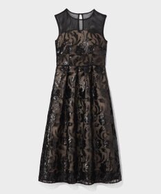 GRACE CONTINENTAL スパンコールエンブロイダリードレス