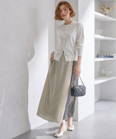 23区 【洗える】ジオメトリックパネルプリント スカート