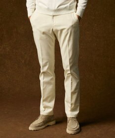 JOSEPH ABBOUD 【ウエストも伸びる！オーガニックコットン使用・25AW】トリコチンストレッチ パンツ ホワイト系