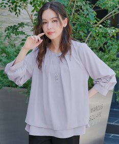 Tiaclasse 【新色追加・洗える】つまみタック袖レイヤードブラウス