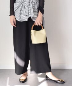 INTER-CHAUSSURES 【LORISTELLA】バンブーハンドルレザーバケットバッグ