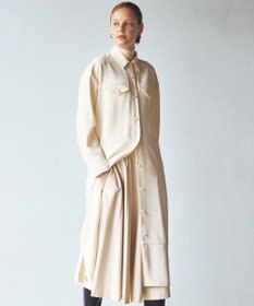 組曲 【サッシュベルト付き】パールボタンシャツワンピース