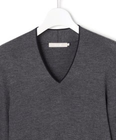 ICB 【新色追加】 エクストラファインメリノリブ Vネックプルオーバー
