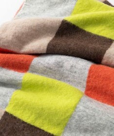 TRICOTE BLOCK CHECK SHAGGY SCARF／ブロックチェックシャギーマフラー