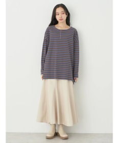 earth music&ecology バック釦ボーダーチュニック