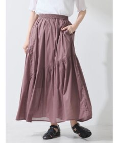 earth music&ecology コットンボイルランダム切替フレアスカート