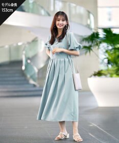 Tiaclasse L 【洗える】パフスリーブワンピース