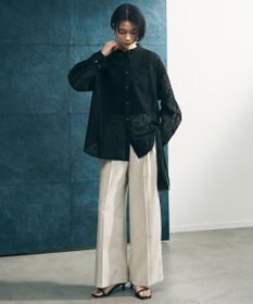 UNFILO ブロックレース バンドカラーシャツ