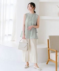 Tiaclasse 【洗える】ノースリーブ後ろタックティアードブラウス