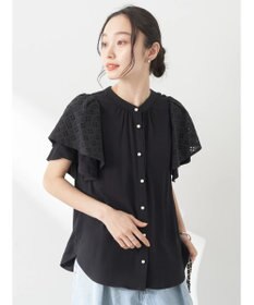 earth music&ecology レースラッフルブラウス