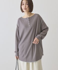 AMERICAN HOLIC 【選べる丈】ヘンリーネックワッフルメロープルオーバー