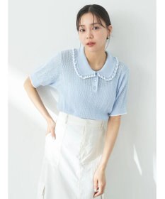 earth music&ecology フリルニットポロ