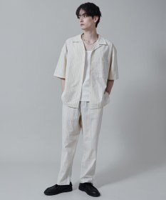 WEGO 【ユニセックス着用アイテム/手洗い可/SETUP可】リネンレーヨンオープンカラーシャツ（S）