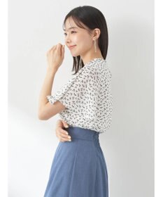 earth music&ecology マジョリカプリーツ半袖ブラウス