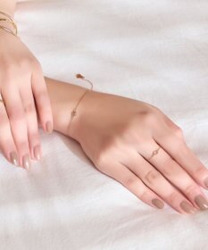 Phoebe 【金属アレルギー対応】プチベゼルストーンブレスレット　シャンパンゴールド