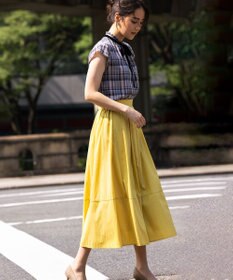 組曲 S 【リボンタイ付き】シアーツイルチェック ブラウス