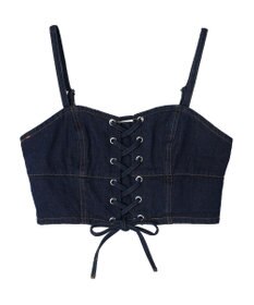 earth music&ecology レースアップデニムビスチェ