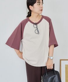 AMERICAN HOLIC ラグラン配色7分袖プルオーバー