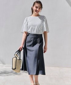 ANY SIS L 【洗える】ライトデニムライクシャンブレー スカート